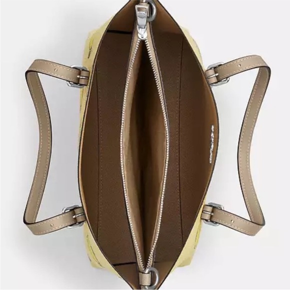 Coach Mollie Tote Bag 25 With Lemon Print Tote in Yellow and Tan - Picture 12 of 14